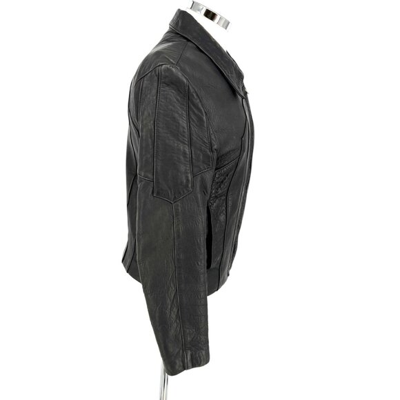 Hideout Vintage Womens Leather Jacket Moto Apparel Black Size 36 - Picture 16 of 16